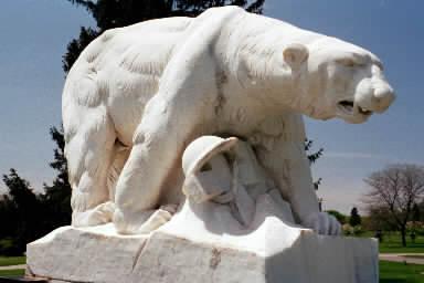 Polar Bear Monument at White Chapel Cemetery, Troy, MI